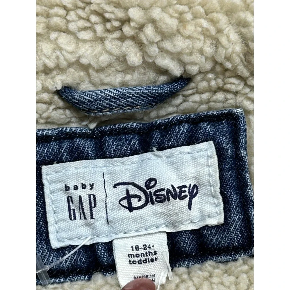 Baby Gap‎ x Disney Toddler Girls Denim Jacket 18-24 Months Minnie Mouse Sherpa